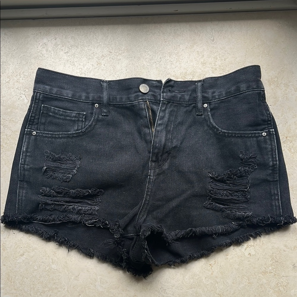 Bullhead Black Jean Shorts Distressed Cut-Offs